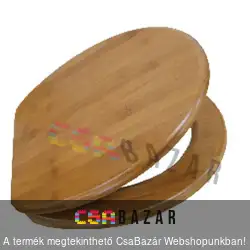 Bambusz WC ülőke rozsdamentes acél zsanérokkal