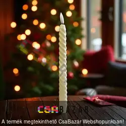 LED-es csavart gyertya 24 cm - melegfehér - 2 x AAA