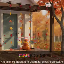 Őszi dekoráció - falevelek girland - felakasztható - 2,1 m - 4 db / csomag