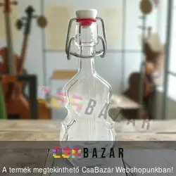 Csatos üveg palack 0,04 L - hegedű alakú