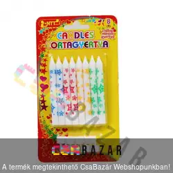 8 db-os szülinapi gyertya, tortagyertya szett - csillag mintás