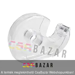 Ragasztószalag tépő, adagoló 19x33 mm műanyag átlátszó