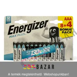 8+4 db-os Energizer MAX PLUS AAA-LR03 1,5V alkaline ceruzaelem csomag