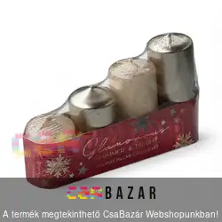 Glamours adventi gyertya 4 db-os lépcsős cappuccino, rozéarany metál - vegyes csomag