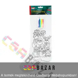 Színezhető mikulás csizma 41 x 21 cm - 4 féle PET