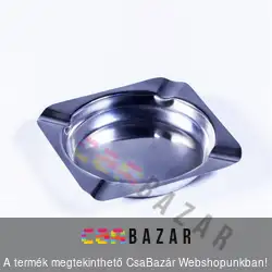 Hamutartó, hamutál négyzet alakú 4 pihenős acél 11 x 11 cm