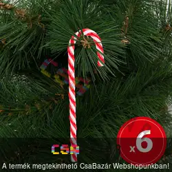 Karácsonyi dekor cukorbot 6 db - 15 cm