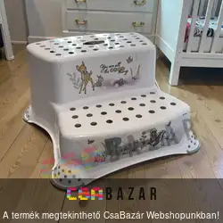 Gyerek sámli, lépcsős fellépő Bambi dekorral - magassága: 10,5 és 20,5 cm - 120 kg teherbírás