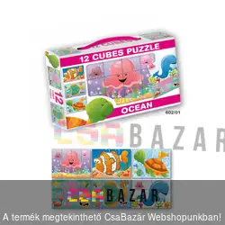 12 kockából álló képkirakó mesekocka, óceán élővilága