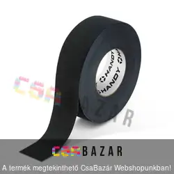 Öntapadós textil szalag fekete - kábelkorbácsokhoz - 25 m x 19 mm x 0,2 mm