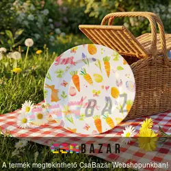 Húsvéti fém tálca - répák - 33 cm