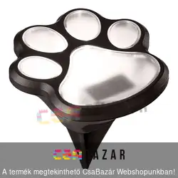 LED-es szolár lámpa - kutya tappancs, leszúrható - fekete 9 x 9 cm