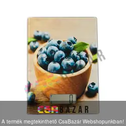 Digitális konyhai mérleg - áfonya tálban