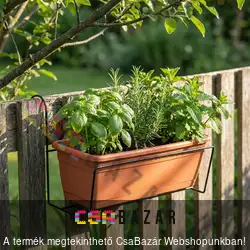 Balkonláda tartó fém korlátra - fekete