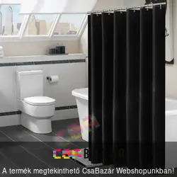 Textil hatású műanyag zuhanyfüggöny 180 x 200 cm fekete - polyester