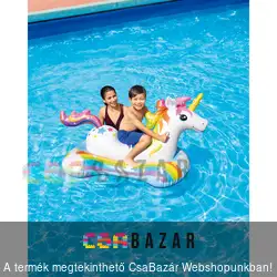 Felfújható Unikornis lovagló gumimatrac kapaszkodóval 163x86 cm INTEX 57552