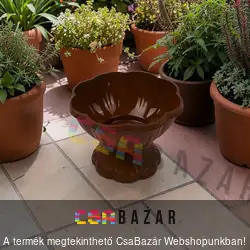 Talpas cserép 20 cm - sötétbarna
