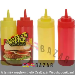 Ketchup, mustár, szósz nyomó palack 2 db - piros és sárga - 400 ml