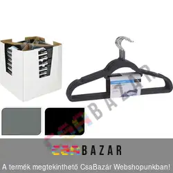 Vállfa 10 db-os műanyag - flokkolt bársonyos tapintású