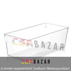 Rendszerező doboz hűtőbe 32,5 x 15 x 10 cm - BPA mentes - víztiszta műanyagból