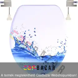 WC ülőke duroplast Easy Click - lecsapódásmentes zsanérokkal kék fehér vízcseppek mintás
