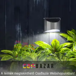 Szolár fali lámpa álló - 10 x 5 x 8 cm - 5 db melegfehér SMD LED