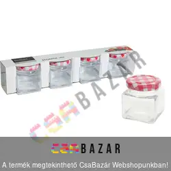 Befőttes üveg 75 ml szögletes kupakkal 4 db / csomag