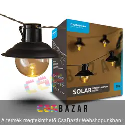 Szolár Napelemes Dekor Lampion 10 db melegfehér LED - 4,7m