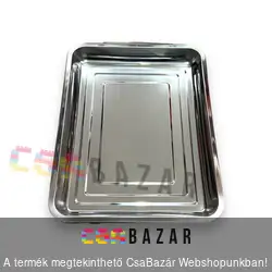 Inox tálca 35 x 26 x 4 cm - magasfalú